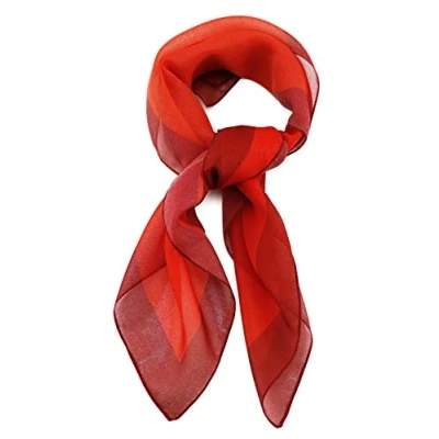 Abbildung von TigerTie Damen Chiffon Nickituch in rot dunkelrot mit Bordüre Größe 58 cm x