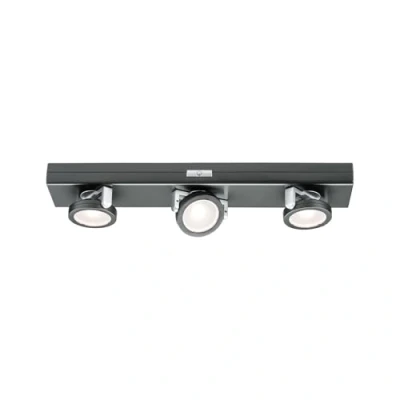 Abbildung von Paulmann 70636 LED Möbelleuchte Rotate 3er Spot incl. 3x0,2 Watt dimmbar Schrankleuchte Anthrazit, Chrom matt Schranklicht Kunststoff 3000 K