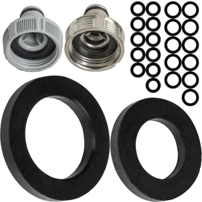Abbildung von Ersatz Flachdichtungen Set, 24 Stück, für G 1/2&quot; und 3/4&quot; Garten Stecksysteme, kompatibel mit Gardena 21 26,5 mm Hahnverbinder, Ø 19 x 11 16 mm, Silikon, Dichtung 01120 00.600.01 5300