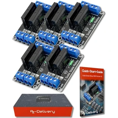 Abbildung von AZDelivery 5 x 2 Kanal Relais Modul 5V DC Solid State Low Level Trigger Power Switch Board kompatibel mit Arduino und Raspberry Pi