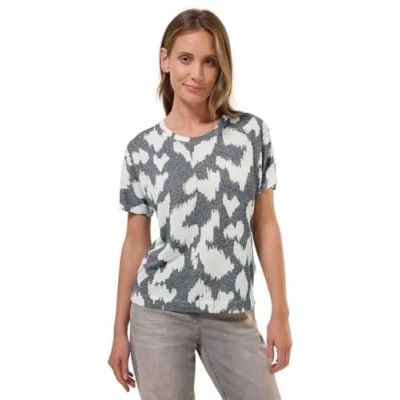 Abbildung von Cecil Gemustertes CREPÉ Tshirt print, Damen, Größe: XL, Grau