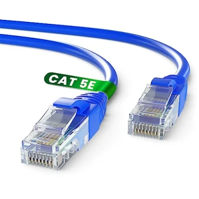 Abbildung von Mr. Tronic 15m Ethernet Netzwerkkabel Cat 5E, LAN mit RJ45 Anschlüssen Für Schnelle &amp; Zuverlässige Internetverbindung, AWG24 Patchkabel 5E 1 Gbps UTP CCA (15 Meter, Blau)