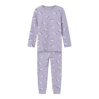 Abbildung von Name it Nmfnightset Unicorn Nachtwäsche Set für Kinder, Größe: 98/104, Lavender aura