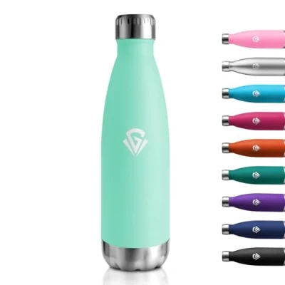 Abbildung von Trinkflasche Edelstahl 500ml, BPA Frei Isolierflasche, Thermosflasche Auslaufsicher, Doppelwandig, Kohlensäure Geeignet für Outdoor, Sport, Fahrrad, Uni, Reisen, Fitness, Jungen, Mädchen