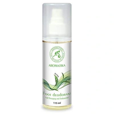 Abbildung von Fußspray mit Natürlichem Teebaumöl und Pfefferminzduft Fussdeo 115ml Fußdeospray für Fußpflege Gegen Fußgeruch Foot Spray