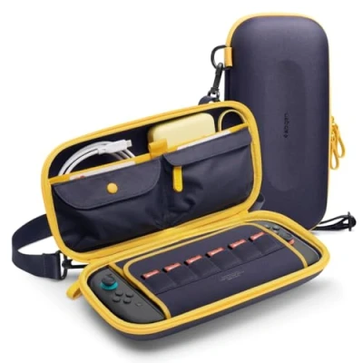 Abbildung von Spigen Nano Pop Pro Tasche Kompatibel mit Nintendo Switch 2 2025 Hartschalen Tragetasche Hülle Speicherplatz für Spielkarte und Zubehör Blaubeer Navy