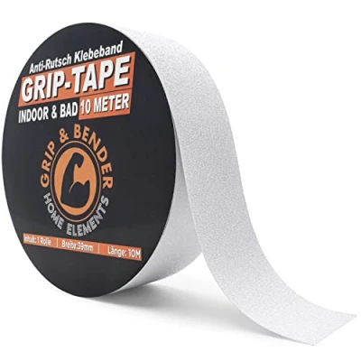 Abbildung von GRIP&amp;BENDER 10M Antirutsch Band für Rutschschutz von Badewannen und Treppen 39mm Klebeband Anti Rutsch Streifen Selbstklebende, rutschfeste Sticker Dusche Bad (10M, transparent)