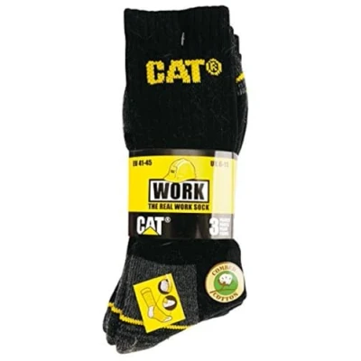 Abbildung von Caterpillar Herren Socken Real Work Arbeitssocken, 3er Pack, Gr. 46/50, Schwarz