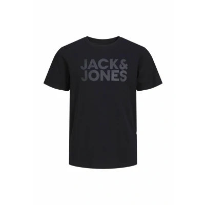 Abbildung von JACK&amp;JONES JUNIOR Jungen JJECORP Logo Tee SS O Neck SN JNR T Shirt, Black/Print:Large Black, 128
