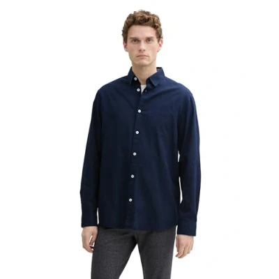 Abbildung von TOM Tailor Chambray Slubyarn Hemd, Herren, Größe: XL, Sky captain blue
