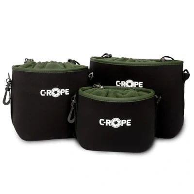 Abbildung von C Rope Kamerabeutel aus Neopren, Neopren Beutel mit Fleece Fütterung, wasserabweisend, Kamerazubehör 3er Set Größe S, M, L