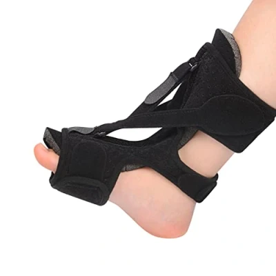 Abbildung von supregear Plantarfasziitis Nachtschienen Set, 3 Verstellbare Riemen Fußschiene mit Massageball und Fußgewölbestützen für Plantarfasziitis, Plattfüße Achillessehnenentzündung, Schwarz