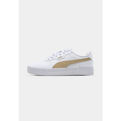 Abbildung von Puma Carina Sneaker low, Damen, Größe: 40.5, White light sand gold Kunststoff