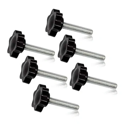 Abbildung von SPEEDWOX 6 Stück Klemmschraube, M6 x 30, Pflaume, Sechskant, Handknäufe, gerändelte Rändelschraube, Griff, Klemmknauf, Außengewinde, metrisches Gewinde