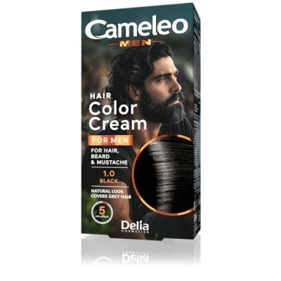 Abbildung von Cameleo für Männer Permanentes Haarfärbemittel, Haartönung Schwarze Haar Farbe Haare, Bart &amp; Schnurrbart Farbeffekt in 5 Minuten Graue Haare Abdecken Ammoniak FREI 30ml