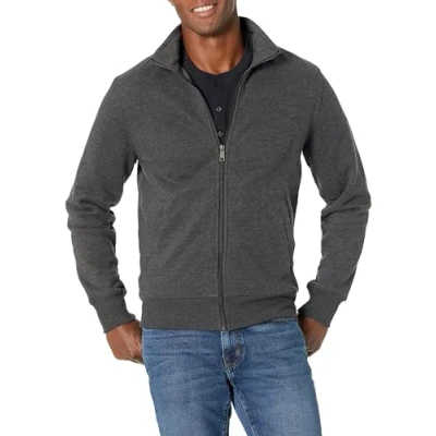 Abbildung von Amazon Essentials Herren Fleece Jacke mit durchgehendem Reißverschluss, Dunkelgrau Meliert, L