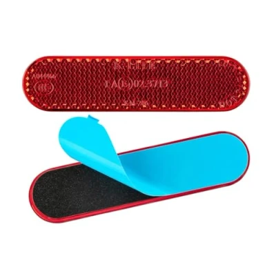Abbildung von 1 x Motorrad Reflektor Rot 95x23 mm Selbstklebend für Kennzeichenhalter hinten Rückstrahler mit Zulassung Katzenauge R3