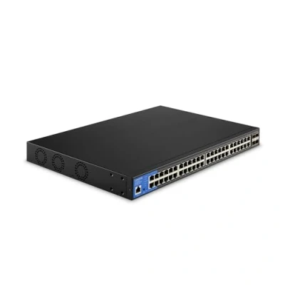Abbildung von Linksys LGS352MPC EU 48 Port Gigabit Netzwerk PoE+ Switch, 740 W, 4 10G Uplink SFP+ Steckplätze Smart Managed Ethernet Switch Hub mit Metallgehäuse, Befestigung auf dem Schreibtisch oder an der Wand