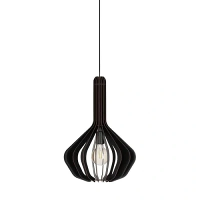 Abbildung von EGLO Pendelleuchte Esstisch Velasco, Hängelampe für Wohnzimmer und Esszimmer, Esszimmerlampe aus Holz Metall in schwarz, Lampe hängend mit E27 Fassung