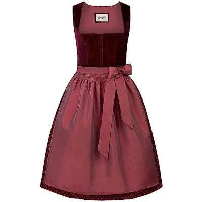 Abbildung von Stockerpoint Damen Aurora Midi Dirndl, Bordeaux, 42