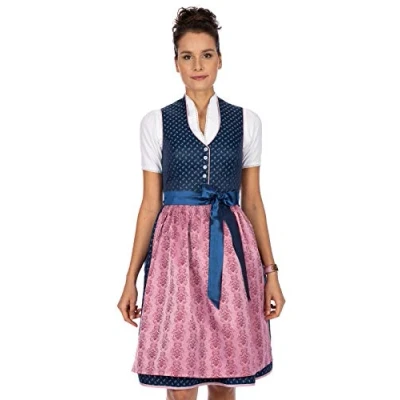 Abbildung von Stockerpoint Damen Dirndl Cynthia Kleid für besondere Anlässe, blau Rose, 42