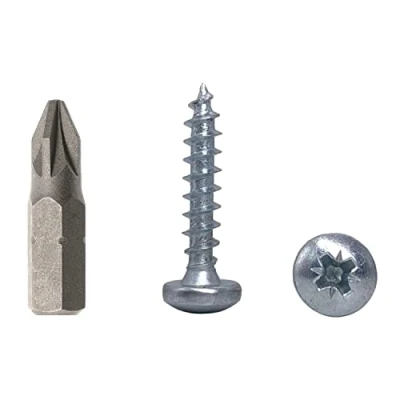 Abbildung von 40 Stück DIN 7981 Stahl verzinkt 5,0 x 25 mm Holzschrauben Spanplattenschrauben mit Flachkopf Universal Pozi Drive Schraube PZ Vollgewinde (40, mm)