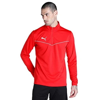Abbildung von Puma Fussball Teamsport Teamrise Halfzip Langarmshirt, Herren, Größe: Small, Rotweiss