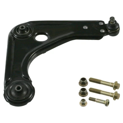 Abbildung von febi BILSTEIN 33100 Querlenker Plus mit Anbaumaterial Lager, Trag /Führungsgelenk Vorderachse rechts, unten Stahlblech