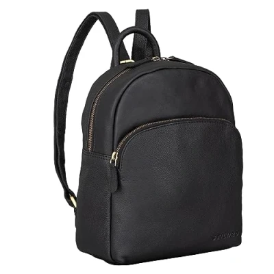 Abbildung von STILORD Linnea Damen Rucksack, elegant, Leder, klein, Daypack, Umhängetasche, Vintage, Handtasche, ideal als Reisetasche, Arbeitstasche aus echtem Schwarz, S, Tagesrucksa