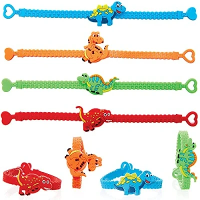 Abbildung von Baker Ross FC947 Dinosaurier Armband 10er Pack, Armbänder für Kinder, ideal Partytüten, Nikolaus, Kindergeburtstag Mitgebsel und kleine Geschenke