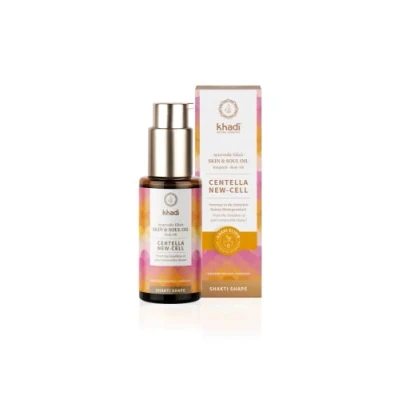 Abbildung von khadi CENTELLA NEW CELL Ayurvedisches Elixier Skin &amp; Soul Oil, Haut Körper Öl, Vertraue in die Intuition Deines Bindegewebes, 100% pflanzlich, natürlich vegan, Zertifizierte Naturkosmetik, 50ml