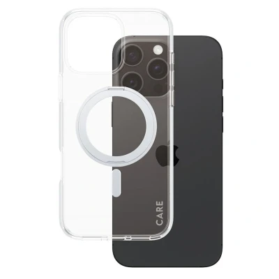 Abbildung von Apple iPhone 16 Pro Max Hülle MagSafe Recycelter Kunststoff Hard Case/Backcover Handyhülle Silber Shockproof/Stoßfest mit Foto od. Logo