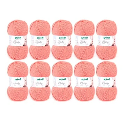 Abbildung von Gründl Baby uni Strickgarn / Häkelgarn (OEKO TEX zertifizierte Wolle, strapazierfähig und pflegeleicht, 70 % Polyacryl 30 Polyamid, 50 g 150 m, Nadelstärke: 3,5 4,5, 10 x g), Apricot