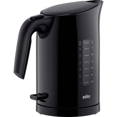 Abbildung von Braun WK 3100 BK Wasserkocher Füllmenge 1,7 l 2.200 Watt Schnellkochsystem Herausnehmbarer Anti Kalk Filter Große Wasserstandsanzeige BPA Frei Schwarz