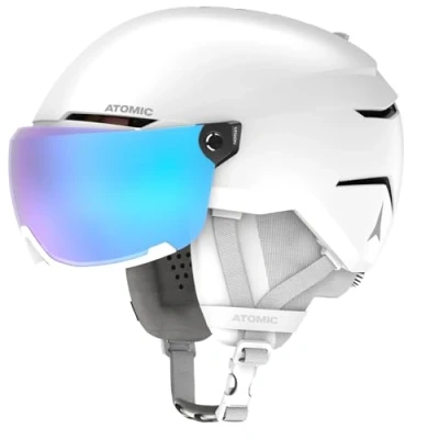 Abbildung von ATOMIC SAVOR VISOR STEREO Skihelm mit Visier White Heather Größe L Maximale Stoßdämpfung Active Aircon Belüftungssystem Hochwertige Verspiegelung für klare Sicht, 59 63