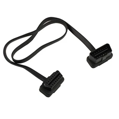 Abbildung von Futheda OBD II OBD2 Verlängerungskabel, Flachkabel, 16 polig, Stecker auf Buchse, Diagnosestecker, Adapter, kompatibel mit Bluetooth, WLAN, USB, ECU Leser, OBDII, Code Scanner, 60 cm