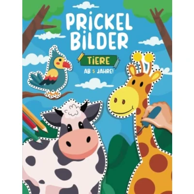 Abbildung von Prickelbilder ab 5 Jahre Tiere: Bastelbuch Prickeln, Malen und Ausschneiden! XXL Tiere Basteln Prickelset für Kinder 3 6 Jahren I Prickel Block Mädchen Jungen