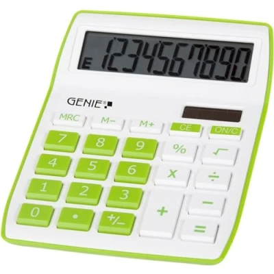 Abbildung von Genie 840 G 10 stelliger Tischrechner (Dual Power (Solar und Batterie); kompaktes Design) grün