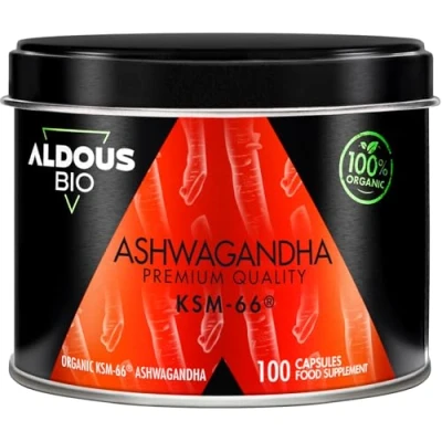 Abbildung von Bio Ashwagandha Kapseln KSM 66 ® 600mg 100% Rein 100 Maximale Tagesdosis ohne Zusatzstoffe für Tage Stimmungsaufheller Vegan Plastikfrei Zertifizierte Qualität