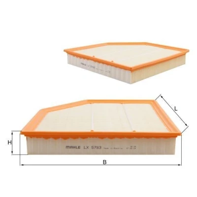 Abbildung von MAHLE ORIGINAL LX 5783 Luftfilter 42mm 263mm 246,6mm Filtereinsatz