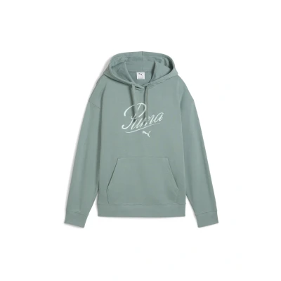 Abbildung von PUMA Unisex ESS Script Comfort Hoodie TR Kapuzenpullis, Green Moon, S