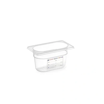 Abbildung von HENDI Aufbewahrungsbehälter GN 1/9 HACCP 65 mm Tiefe 0,6 Liter PP Kunststoff, Gastro Behälter kaufen
