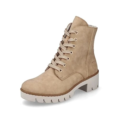 Abbildung von Rieker Plateaustiefelette, Damen, Größe: 39, Beige Schuhe