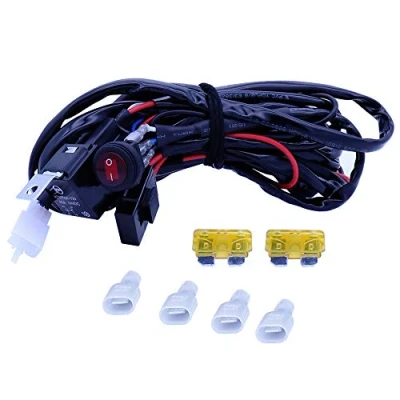 Abbildung von WANYIG 300CM Kabelbaum Kabelsatz Relais Adapter 12V 40A für 2PCS LED Off Road ATV Nebelscheinwerfer Scheinwerfer Arbeitsscheinwerfer Tagfahrleuchten Lichtleisten (max. 180W)