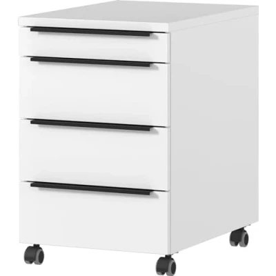 Abbildung von Germania Rollcontainer 4377 84, in Weiß, mit Utensilienfach, 42 x 63 60 cm (BxHxT)