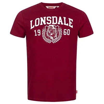Abbildung von Lonsdale Normale Passform Staxigoe Tshirt print, Herren, Größe: Large, Oxblood white