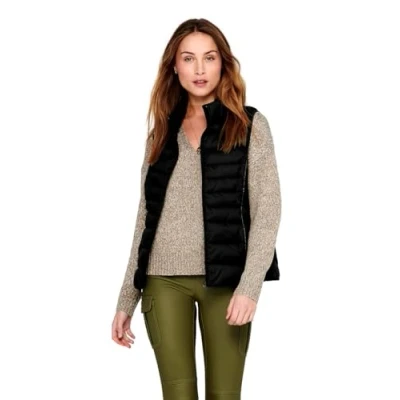 Abbildung von ONLY Damen ONLNEWCLAIRE Quilted Waistcoat OTW NOOS Jacke, Black/Detail:Pipping Tone in Tone, XXL