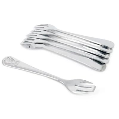 Abbildung von Cozydiscount Austerngabeln aus 18/10 Edelstahl, Mittelzinke in Messerform, 6er Pack