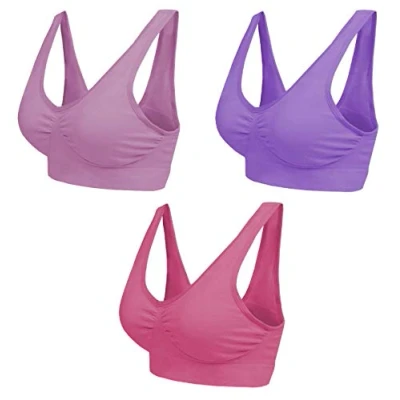 Abbildung von Boolavard Comfort BH Seamless Bustier Freizeit und Sport BH, Sporttop, Nahtlos, Form Top ohne Bügel, Ahh Bra Wohlfühl (S: 76 81cm (65A 70B), Licht violett Lila Rosa)