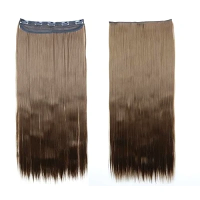 Abbildung von CAISHA 70cm Clip In Extensions Lara Haarverlängerung Haarteil Glatt Braun C62